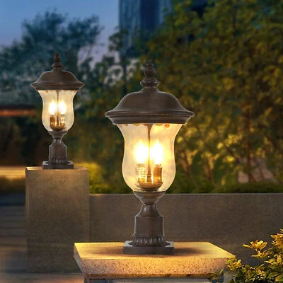21'' Outdoor Post Light Royal Bronze LED Waterproof with Pier Mount Base Fixture - Image 1 of 4