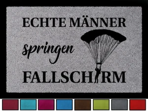 FUSSMATTE Türvorleger ECHTE MÄNNER SPRINGEN FALLSCHIRM Hobby Schmutzmatte Flur - Bild 1 von 11