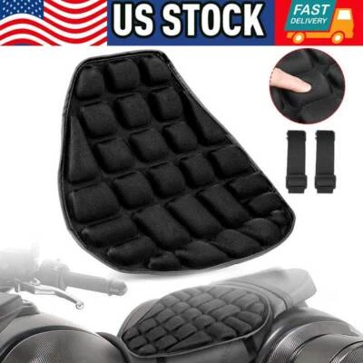 Motorcycle Seat Cushion Comfort Gel Seat Cover Pressure Relief Air Universal Pad - Image 1 of 4