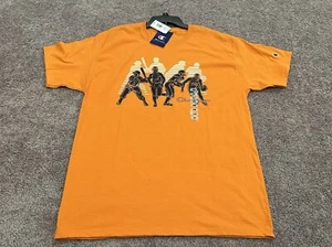 Camiseta Champion Auténtica Para Hombre Naranja Manga Corta Cuello Redondo Talla Grande - Imagen 1 de 9