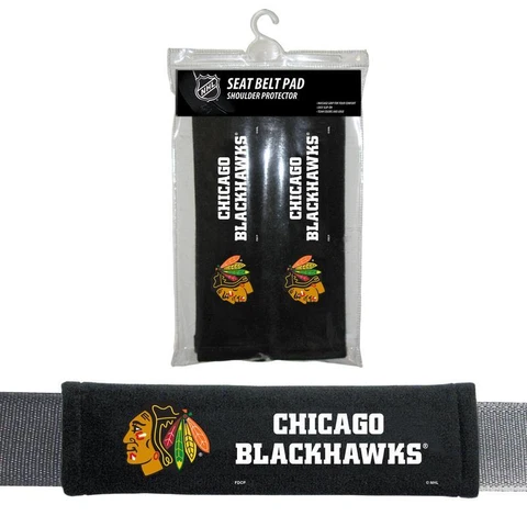 Chicago Blackhawks Seat Belt Pads 2 Pack [NEW] NHL Car Seatbelt Shoulder Cover