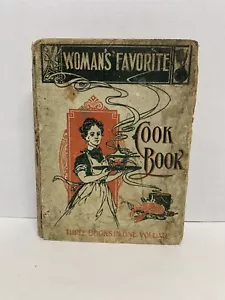 Vtg 1902 Woman’s Favorite Cook Book Annie Gregory 3 in 1 HC Antique Cookbook - Picture 1 of 14