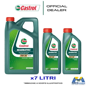 CASTROL MAGNATEC 0W30 GS1 DS1 Olio Motore FIAT Acea C2 Benzina Diesel | 7 LITRI - Foto 1 di 6