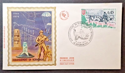 France First Day Cover: 30th Anniversary of Liberation, with Normandy silk - Image 1 of 4