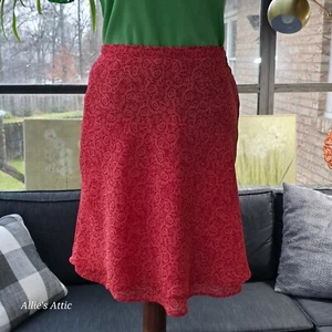 Vintage 90er Schneider B Moosrot Rosa Rose Gemustert Dünn Blumen Mini Zip Rock 4 - Bild 1 von 8