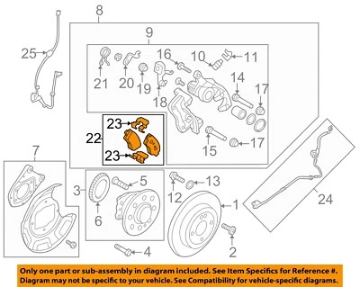 Componentes de freno de suspensión trasera acento HYUNDAI OEM 18-20 - Pastillas de freno 58302H9A10 Foto 1 de 2