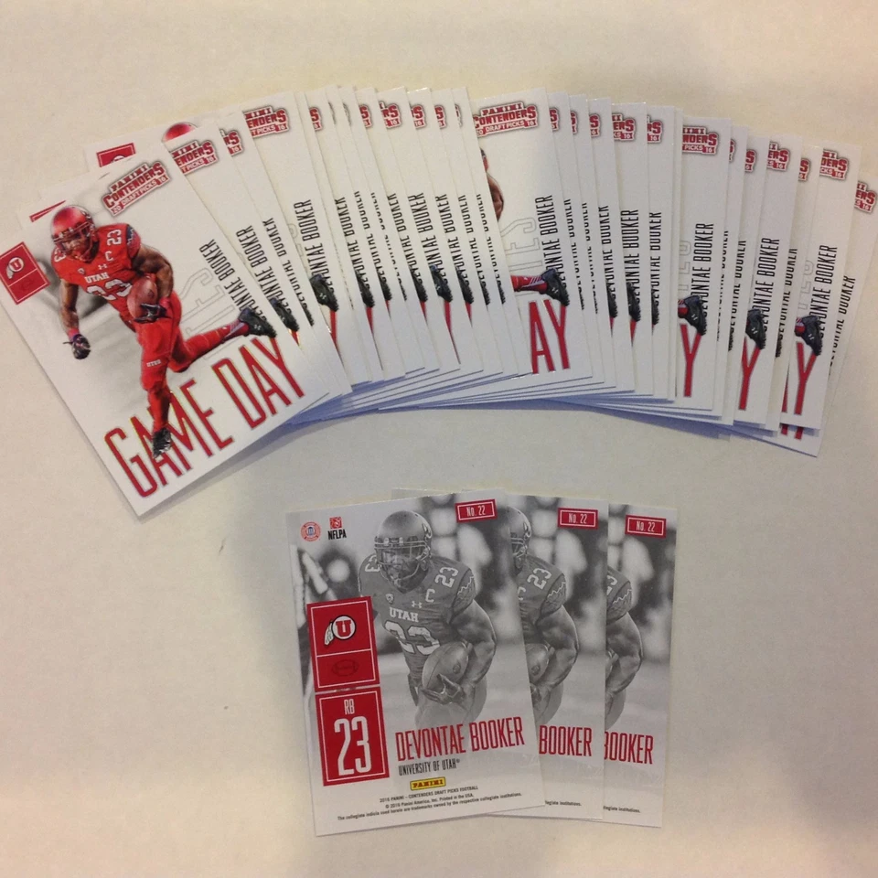 Lot of 10 DEVONTAE BOOKER #22 Utah Utes Broncos RC 2016 Pani CONTENDERS Game Day - Image 1 of 1