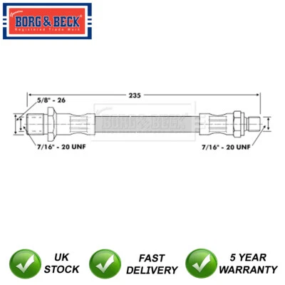 Manguera de embrague delantera izquierda Borg & Beck se adapta a MG MGB 1962-1980 1.8 3.5 GVP1001 Foto 1 de 4