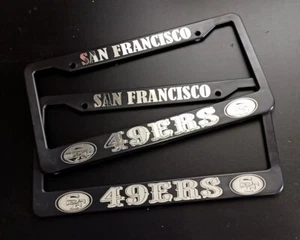 Set of 2 - San Francisco 49ers Old Logo Car License Plate Frames Vehicle Parts - Picture 1 of 9