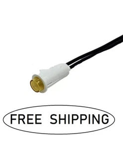 (1x) 12-14VAC/DC 80mA -1/2" Yellow Incandescent Panel Mount Indicator - 6" Leads - Picture 1 of 2