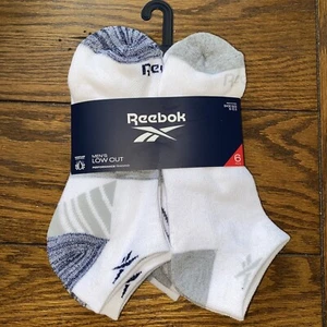 Reebok Herrensocken niedrig geschnitten feuchtigkeitsableitend gepolstert 6er Pack Schuhgröße 6-12,5 Neu mit Etikett - Bild 1 von 5
