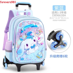 Blue Cinnamoroll Six Wheeled Stair Climbing Trolley Backpack Grade 1-3 Gifts - Picture 1 of 1