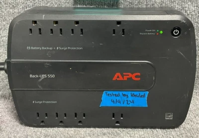 APC Battery Backup BE550G ⚡🔋 Surge Protector 8 Outlets Black - Image 1 of 4
