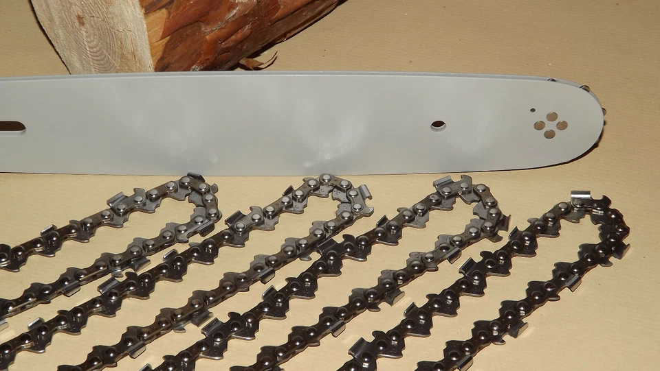 4 Sägeketten 1,3 / 3/8" / 46 TG  + 1 Schwert 30cm DOLMAR PS33 PS34 PS35 PS36 - Bild 1 von 1