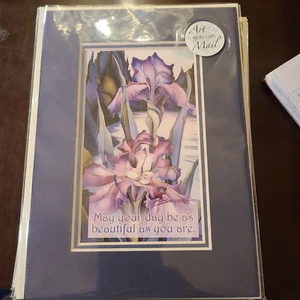 Jody Bergsma Double Matted Mini Print 5x7 "May Your Day Be" -Purple - Picture 1 of 4