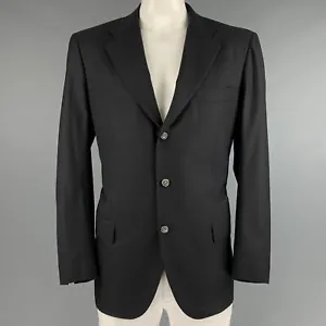 KITON Size 46 Black Wool Notch Lapel Sport Coat - Picture 1 of 8