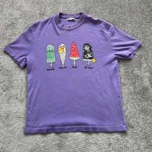 Zara Herren Grafik T Shirt Kurzarm Gr. Small Lila Popsicle - Bild 1 von 10