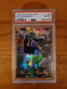 1998 Topps Gold Label Class 1 #20 Peyton Manning Rookie Card PSA 8 NM-MT RC HOF - Bild 1 von 1
