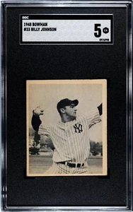 SGC 5 - 1948 Bowman #33 Billy Johnson RC New York Yankees - Picture 1 of 2