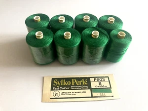 Sylko Perle Fast Colour Emerald Green Cotton Thread Lot Vintage NOS - Picture 1 of 2