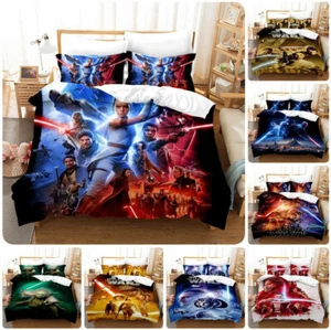 3D Star Wars Quilt Duvet Cover Bedding Set with Pillowcase Single Double Gift UK - Picture 1 of 21