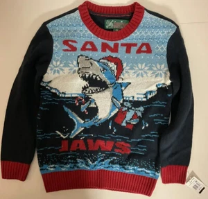 New With Tags Boys Size XS (5) Santa Jaws Christmas Sweater - Picture 1 of 6