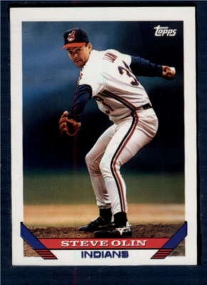 1993 Topps #167 Steve Olin NMMT Indians UER - Image 1 of 2