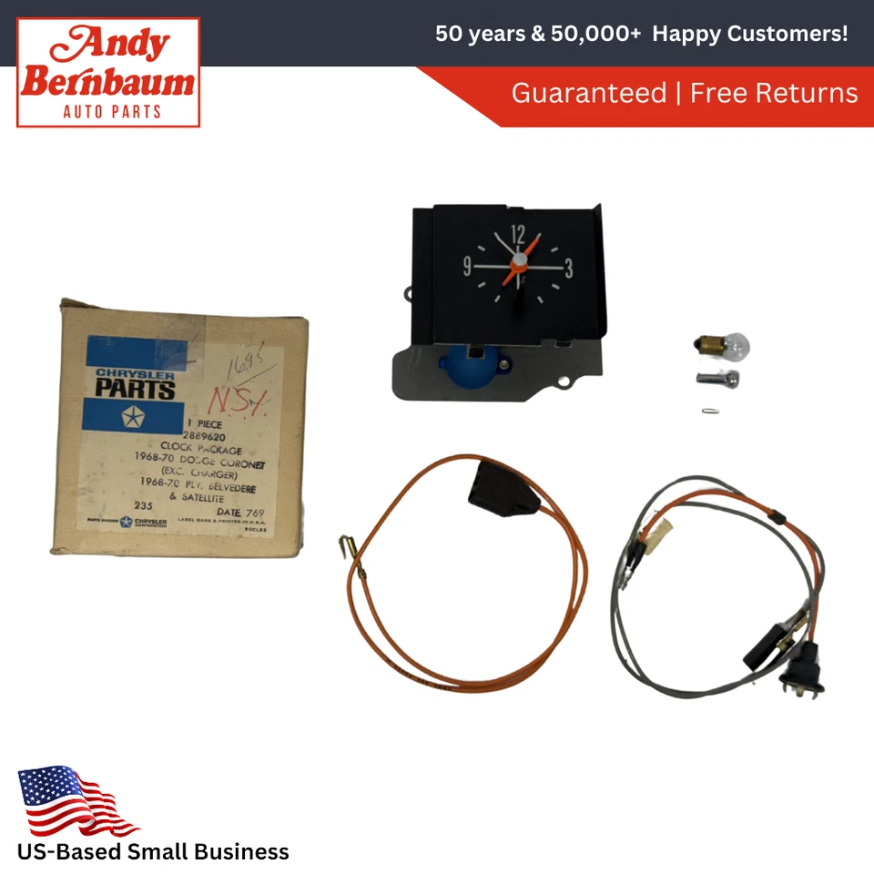 1968-1970 Plymouth Dodge B-Body Clock Package W/O Rallye 2889620 NOS - Image 1 of 4