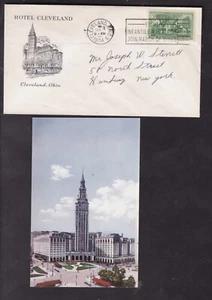 ADVERTISING - HOTEL CLEVELAND & POSTCARD 1954, CLEVELAND, OHIO - Picture 1 of 2