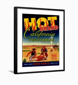 Crate Label Fruit advertisig Hot Brand vegetables art print framed - Bild 1 von 3