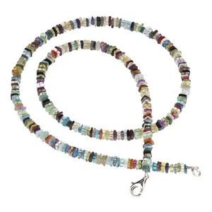 Multicolor Kette Collier Edelstein Achat 925 Silber Halskette Halsschmuck 48cm - Picture 1 of 2