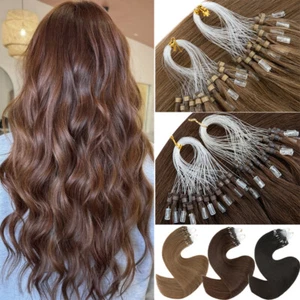 100% Human Remy Hair Extensions Micro Loop Links Micro Ring Bead Tip 1G/S 0.5G/S - Picture 1 of 39