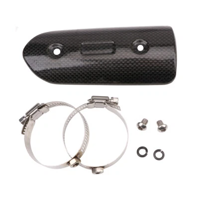 Carbon Fiber 146MM Exhaust Pipe Heat Shield Cover Guard For Universal Motorcycle - Image 1 of 4