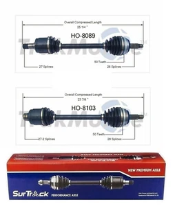 Pair of Front CV Joint Axle Shafts fits for Honda CR-V 1997-2001 SurTrack Set - Picture 1 of 1