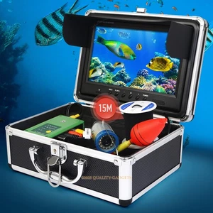1000TVL Unterwasser Angelkamera 9" LCD Monitor DVR Aufzeichnung IP68 15M Kabel - Bild 1 von 9