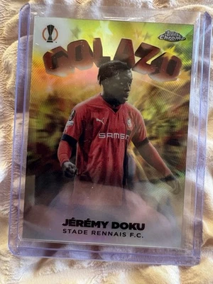 2022-23 Topps Chrome Uefa Club Competitions Golazo Jeremy Doku #G-16 /125 - Image 1 of 3