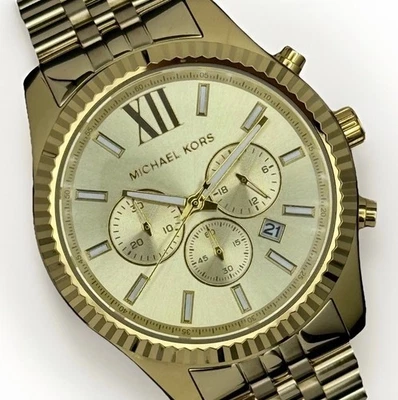 MICHAEL KORS Lexington MK8281 Gold 45mm Chronograph Unisex  Wristwatch - Image 1 of 4