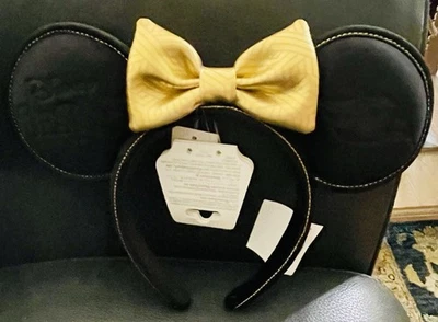 Diadema Disney Cruise Line DCL Disney Destiny Mickey Ears negra con lazo dorado nueva con etiquetas Foto 1 de 3