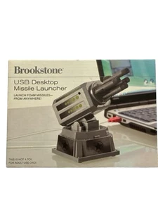 Brookstone USB Computer Desktop Foam Missile Launcher New - Photo 1/3