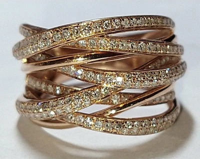 Anillo EFFY de diamantes naturales de oro rosa sólido de 14k 7,5 gramos talla 7,25 *GIA Foto 1 de 4