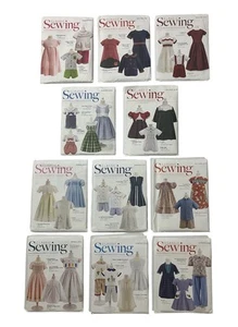 Classic Sewing Girls Boys 11 Pattern Lot Smocked Dress Shirt Shorts Romper Uncut - Picture 1 of 24