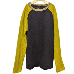 Boden Colorblock Raglan Sleeve T-Shirt Kids 9-10 Years Yellow Navy Pullover - Picture 1 of 4