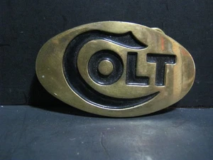 VINTAGE - BRASS - COLT - BELT BUCKLE - Picture 1 of 2