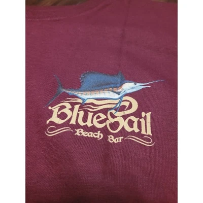 Camiseta Marca Bien Usada Talla XL Azul Vela Beach Bar Key West Florida Gráfico Foto 1 de 4