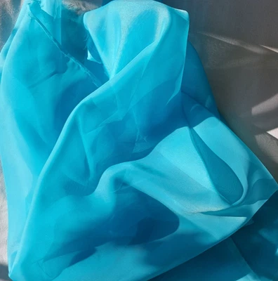 Karneval Kostüm Voile 0,5m türkis transparent Nähen Elfe Fee Deko 140cm - Bild 1 von 4