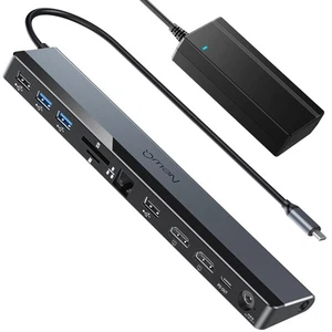 USB C Docking Station Dual Monitor 4K@60Hz, 12-in-1 Laptop Dock with 2*HDMI, ... - Picture 1 of 9
