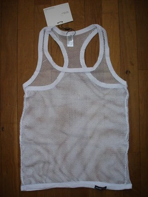 Canotta Bianco Taglia XL a Rete Trasparente Sheer Sexy Ref M10 - Imagem 1 de 4