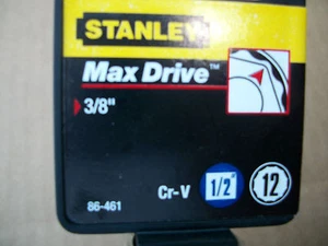NEW STANLEY 1/2 in Drive 3/8 Inch MAX DRIVE 12 POINT SOCKET - Picture 1 of 4