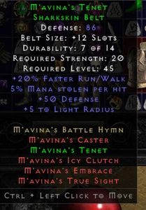 Diablo 2: Resurrected MAVINA BELT ZON Softcore D2R Items PC NA - Picture 1 of 1