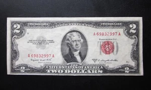 1953 B $2 TWO DOLLARS Red Seal Legal Tender XF++ Crisp Note OLD US Banknote - Picture 1 of 2